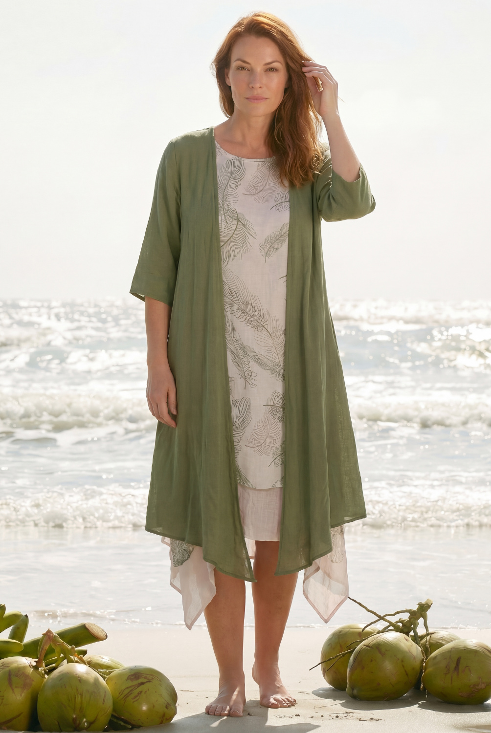 A00461 - Vestido con chaqueta Oliva