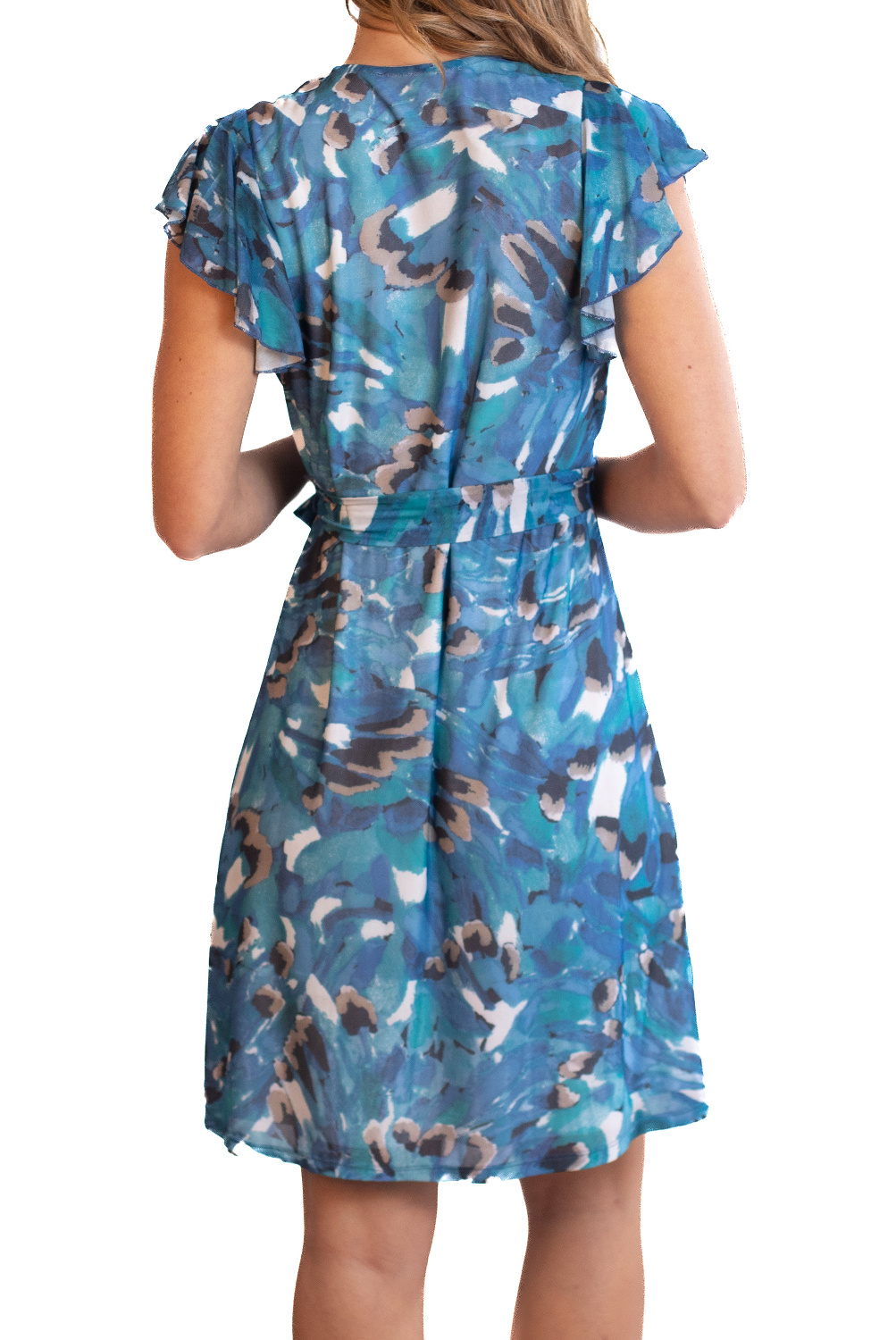 AF0322 - AL 15141 Vestido azul gasa						
