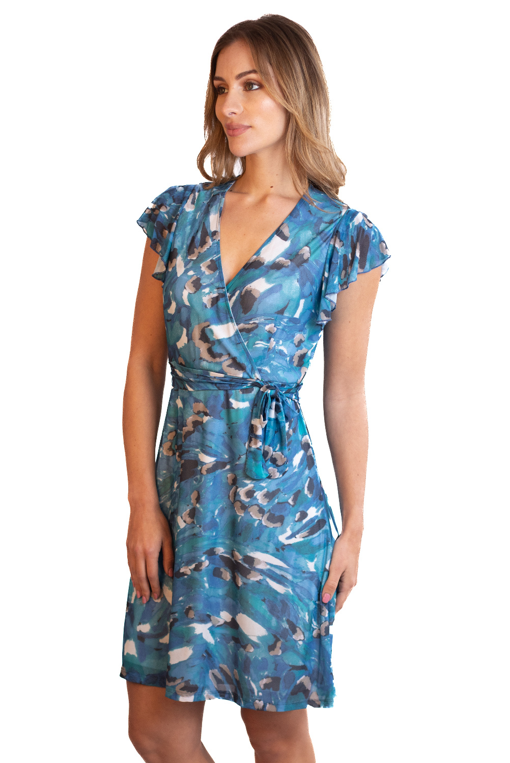 AF0322 - AL 15141 Vestido azul gasa						