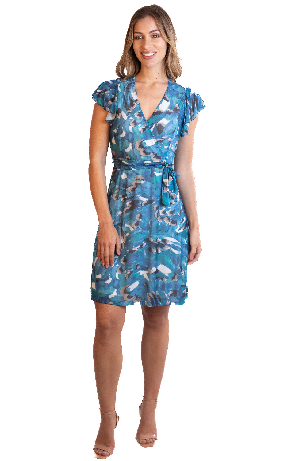 AF0322 - AL 15141 Vestido azul gasa						