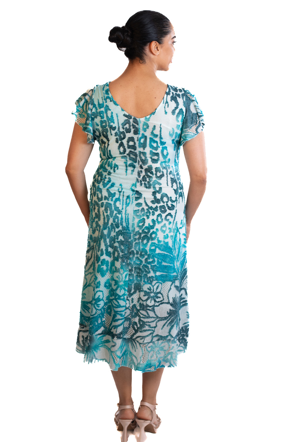 AF0331 - AL 15118 Vestido sin mangas agujero teal						