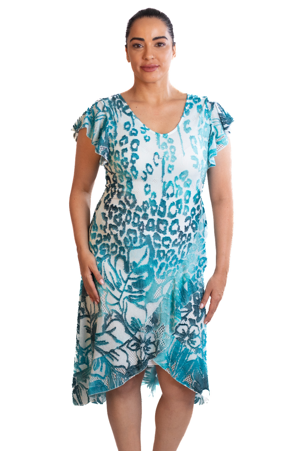 AF0331 - AL 15118 Vestido sin mangas agujero teal						