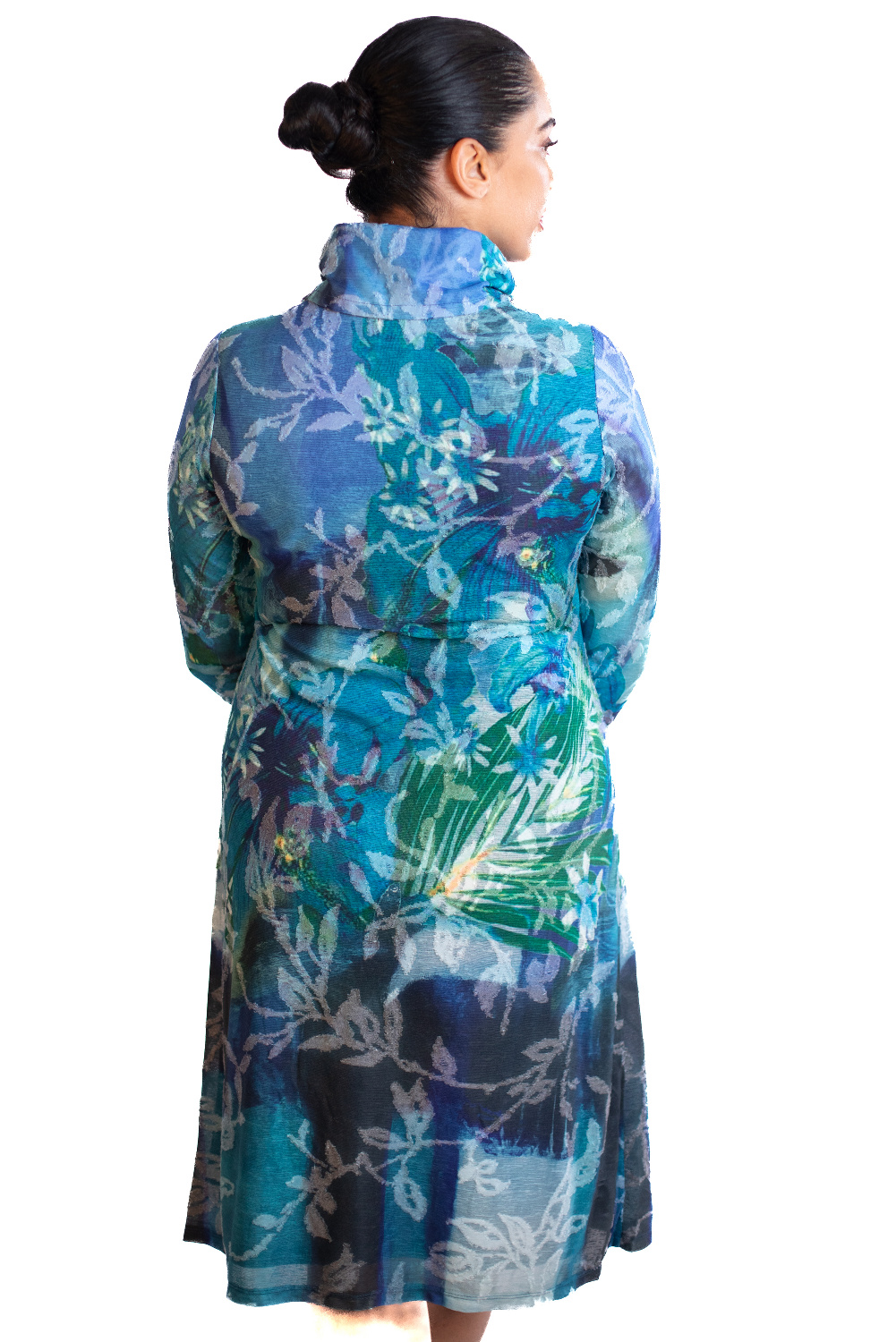 AF0332 - AL 15120 Vestido turquesa floral 						