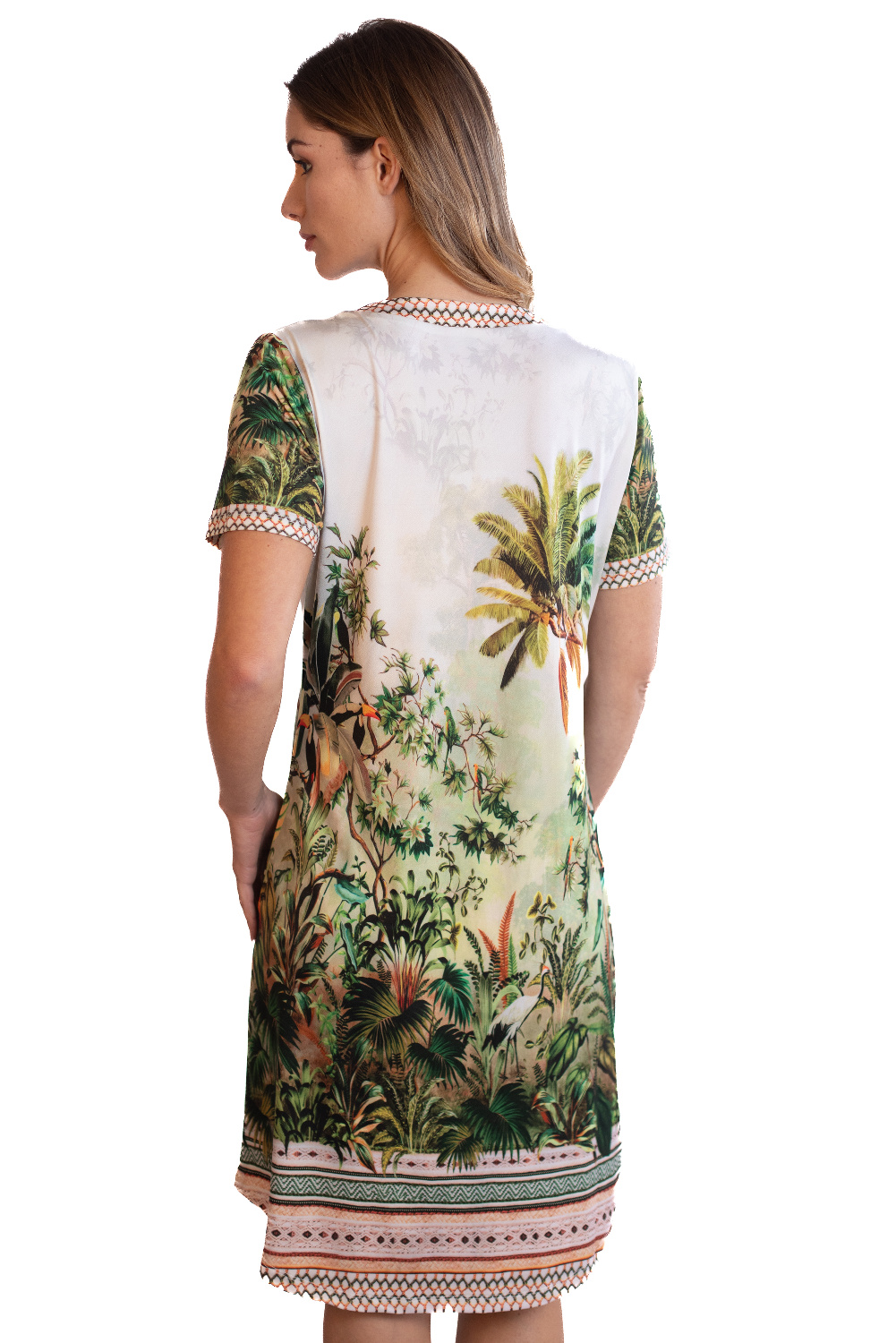 AF0335 - AL 15029 Vestido corto paraiso verde						