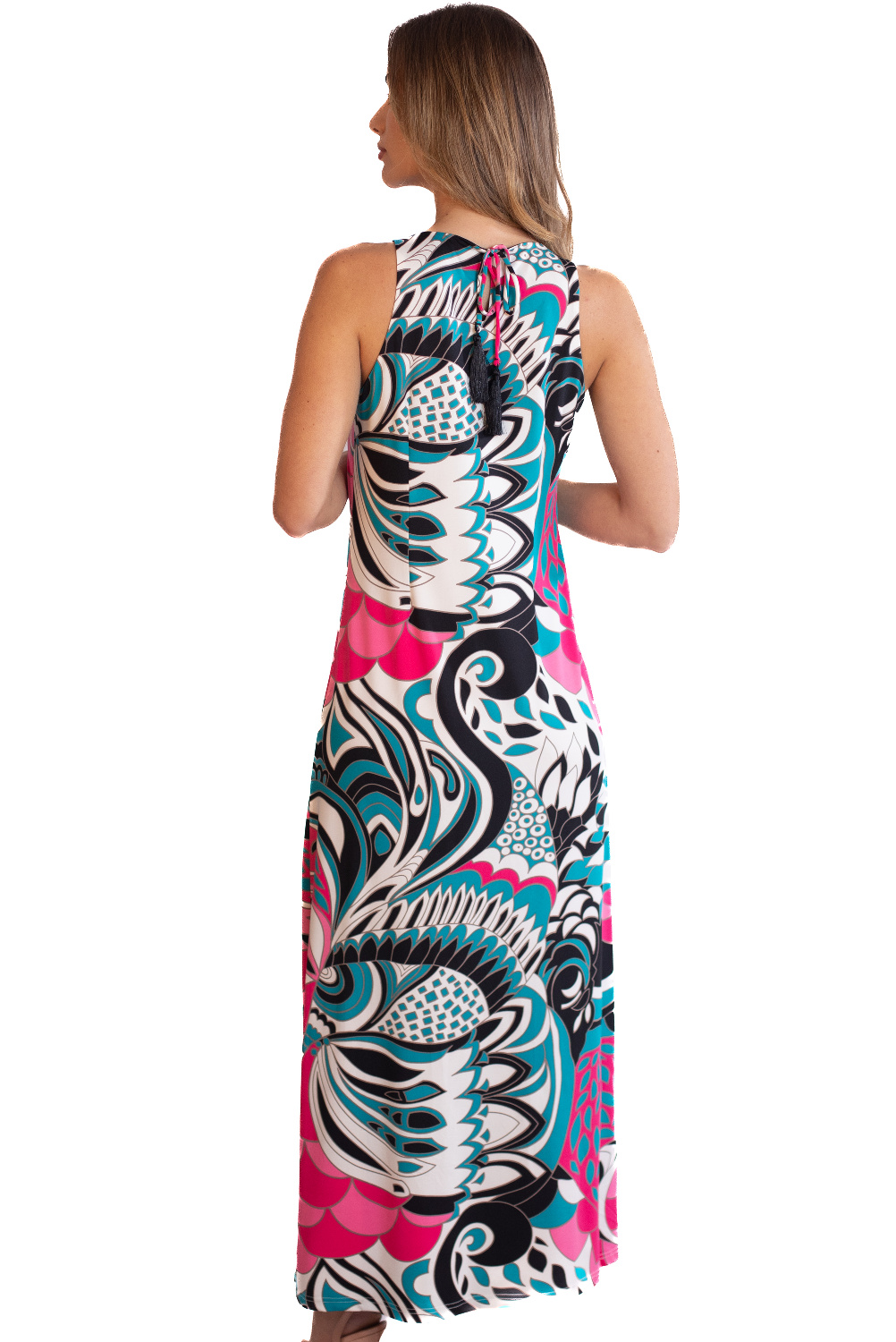 AF0352 - AL 15008 Vestido teal fucsia 						