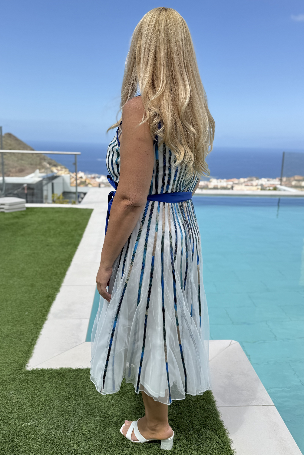 AF0374 - AL 15961 Vestido rayas azul blanco 