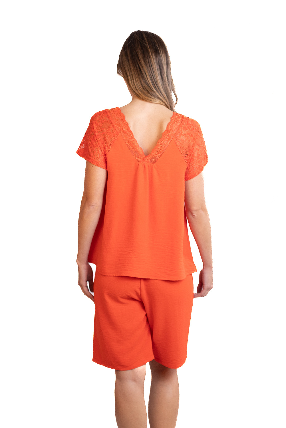 BA0757 - AL 13929 Camiseta lisa con encaje
