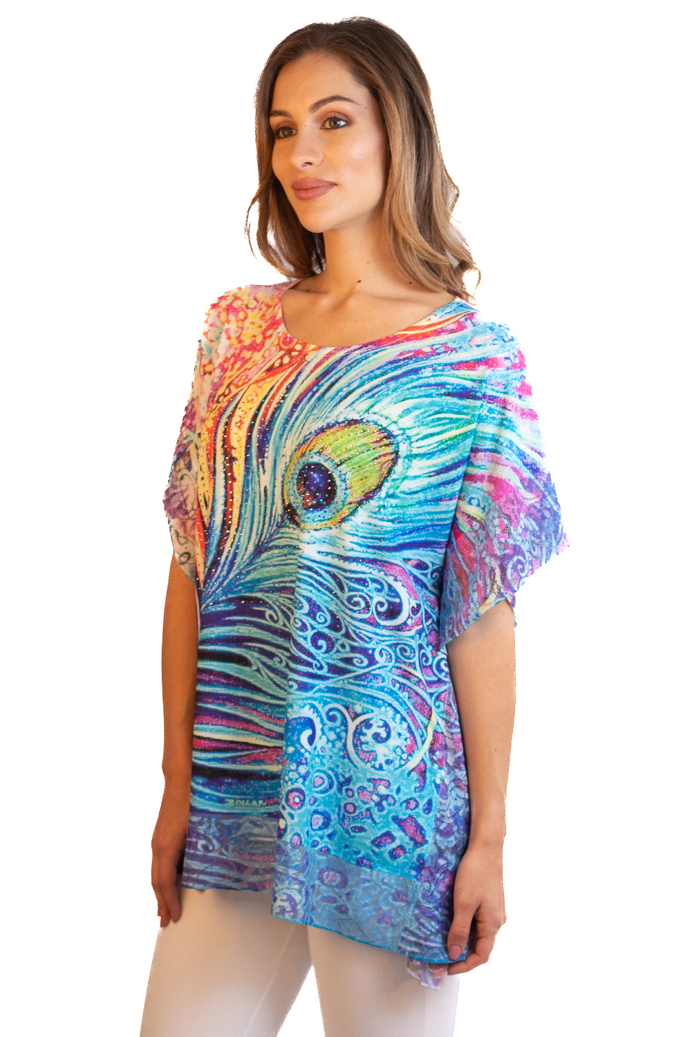 BA0766 - AL 14100 Camiseta multicolor pavo real