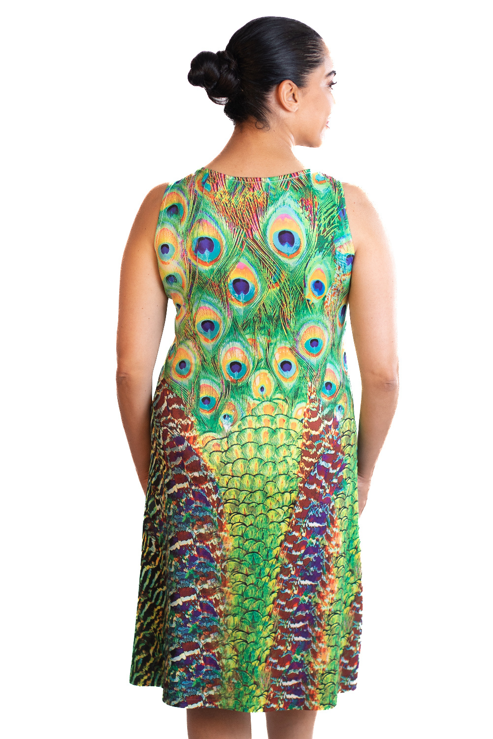 BA0767 - AL 14102 Vestido pavo real verde 