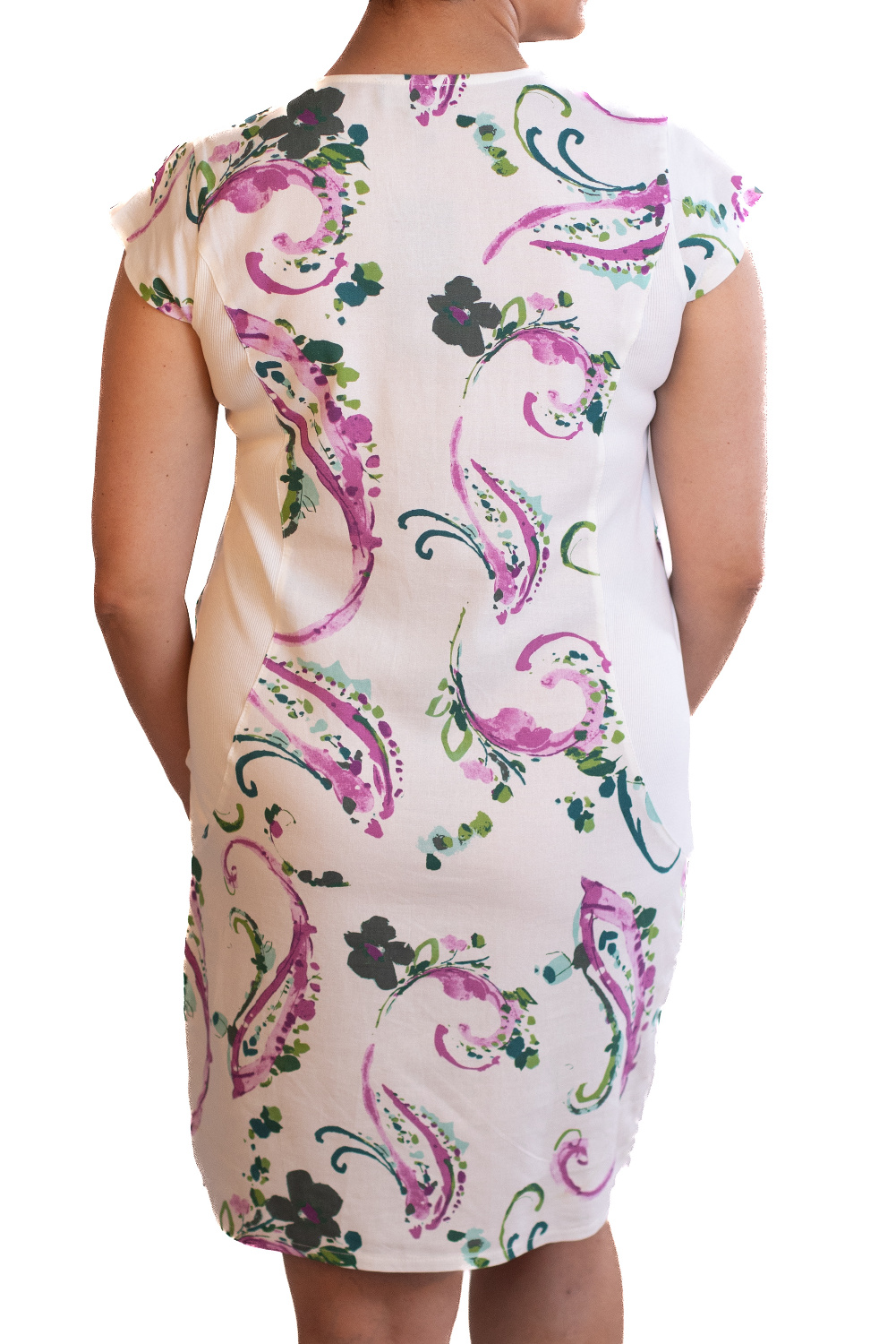 BA0777 - AL 15157 Vestido floral paisely rosa