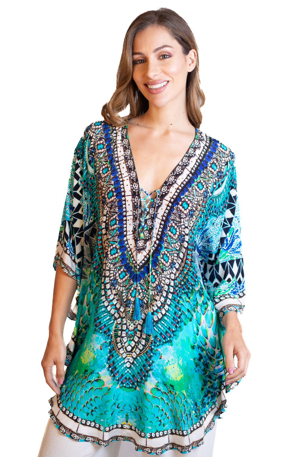 BA0791 - AL 15166 Camiseta de playa turquesa						