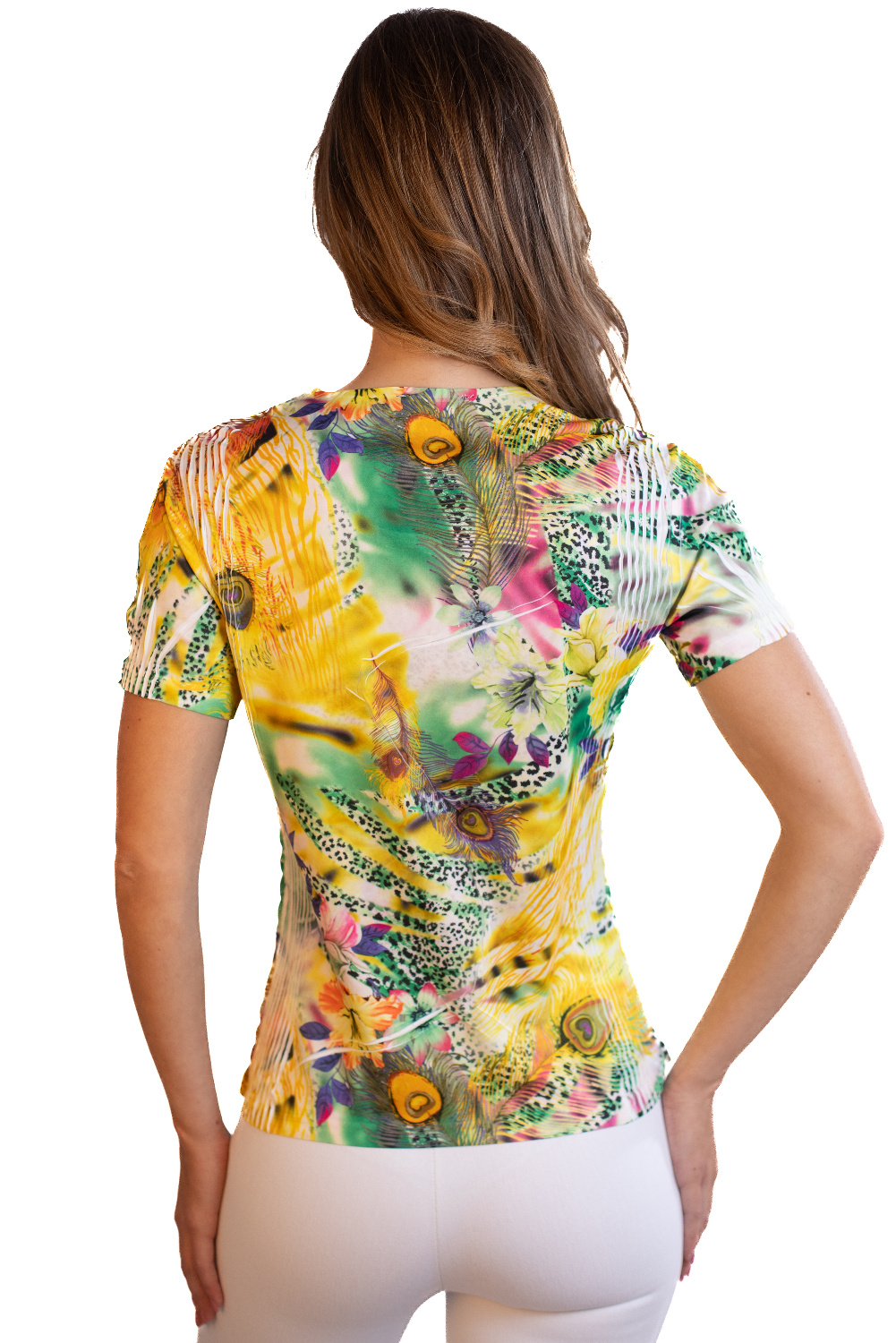 BA0794 - AL 4685 Camiseta manga corta crinkle amarilla 						