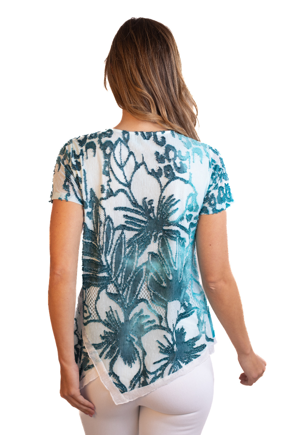BA0800 - AL 15115 Camiseta manga corta agujeros teal 						