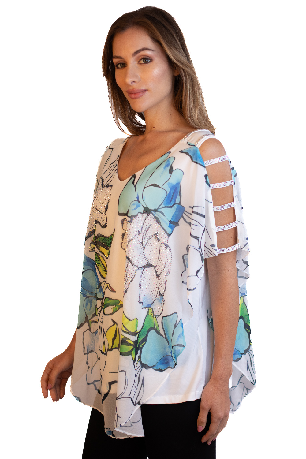 BA0801 - AL 13951 Camiseta con brillos lima turquesa						