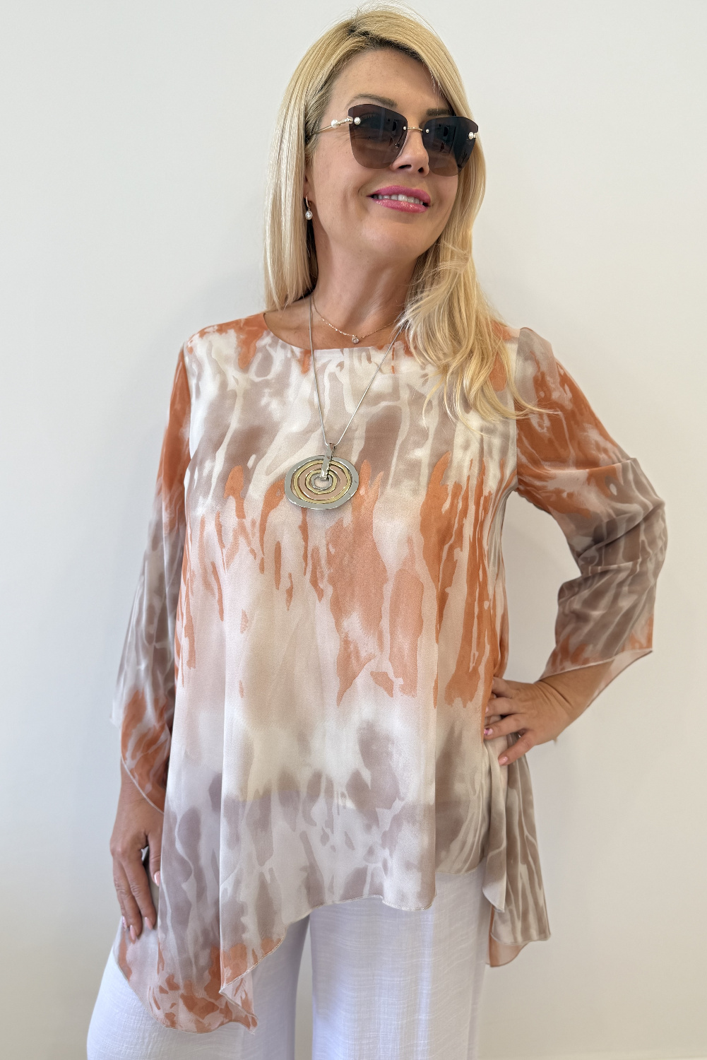 BA0851 - AL 16036 Camiseta color teja tie dye 