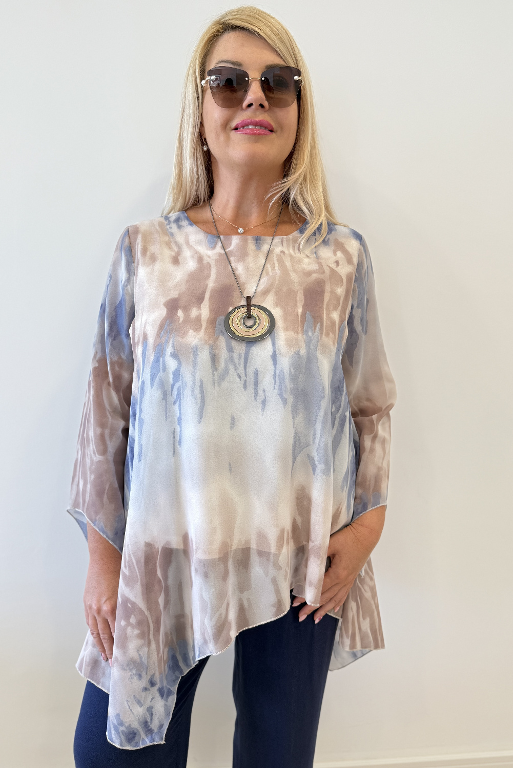 BA0852 - AL 16037 Camiseta color azul denim tie dye