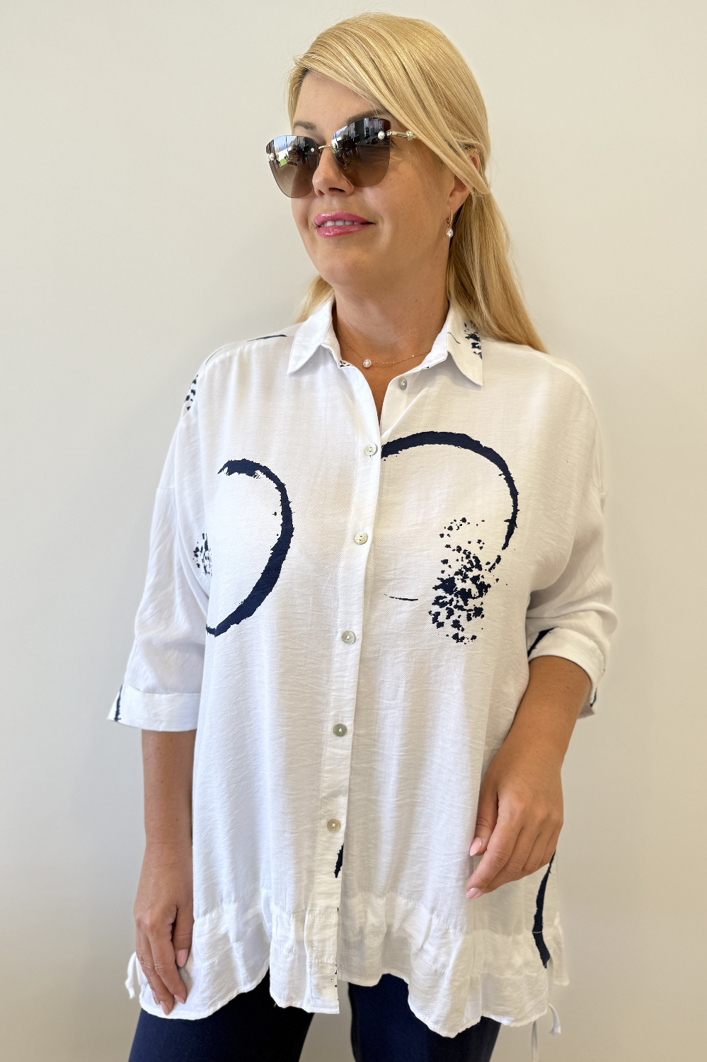 BA0853 - AL 16041 Camiseta blanca con botones 