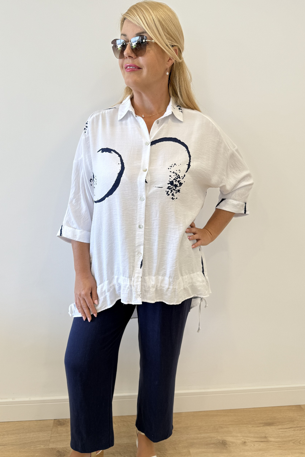 BA0853 - AL 16041 Camiseta blanca con botones 