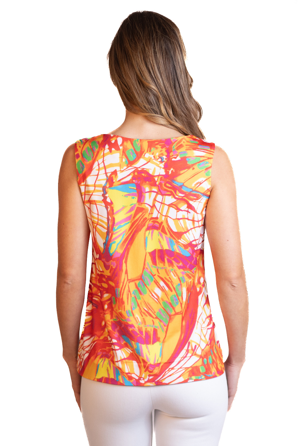 BB0129 - AL 15159 camiseta sin mangas naranja mariposas 						