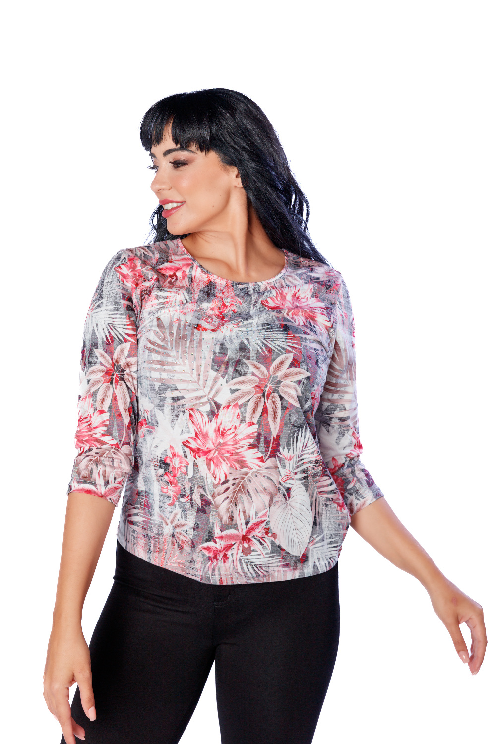 BC0247 - AL 13130 Camiseta rosa floral