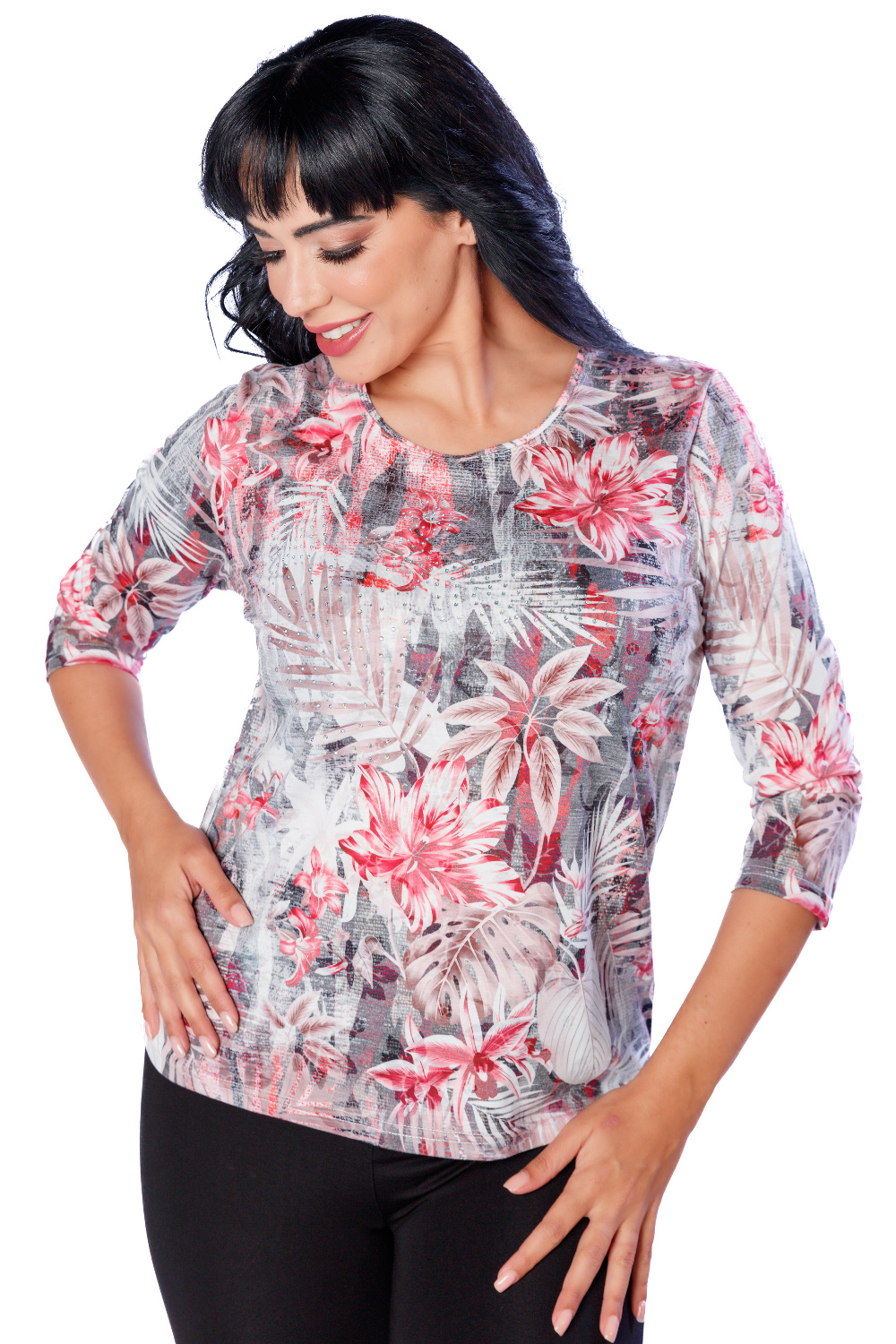 BC0247 - AL 13130 Camiseta rosa floral