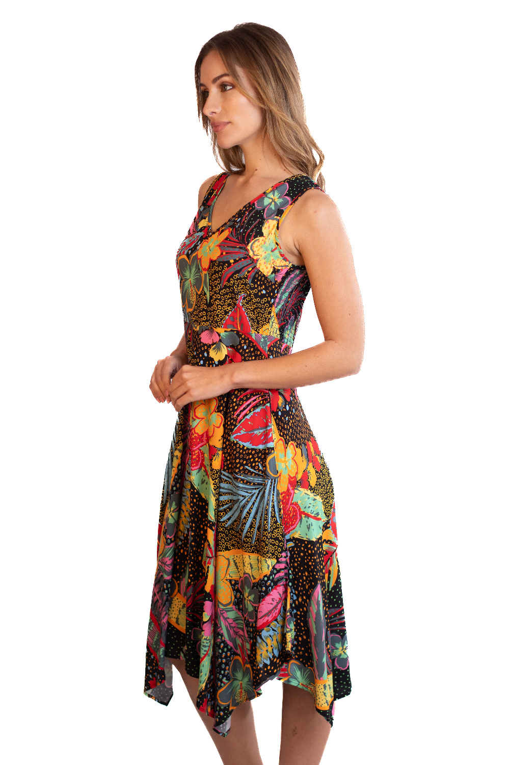 BC0279 - AL 15086 Vestido negro floral 						