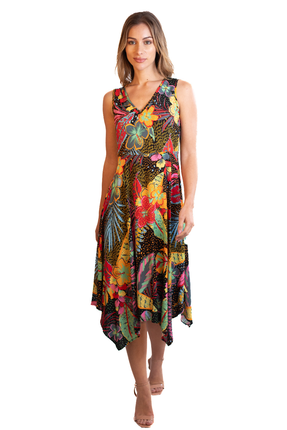BC0279 - AL 15086 Vestido negro floral 						