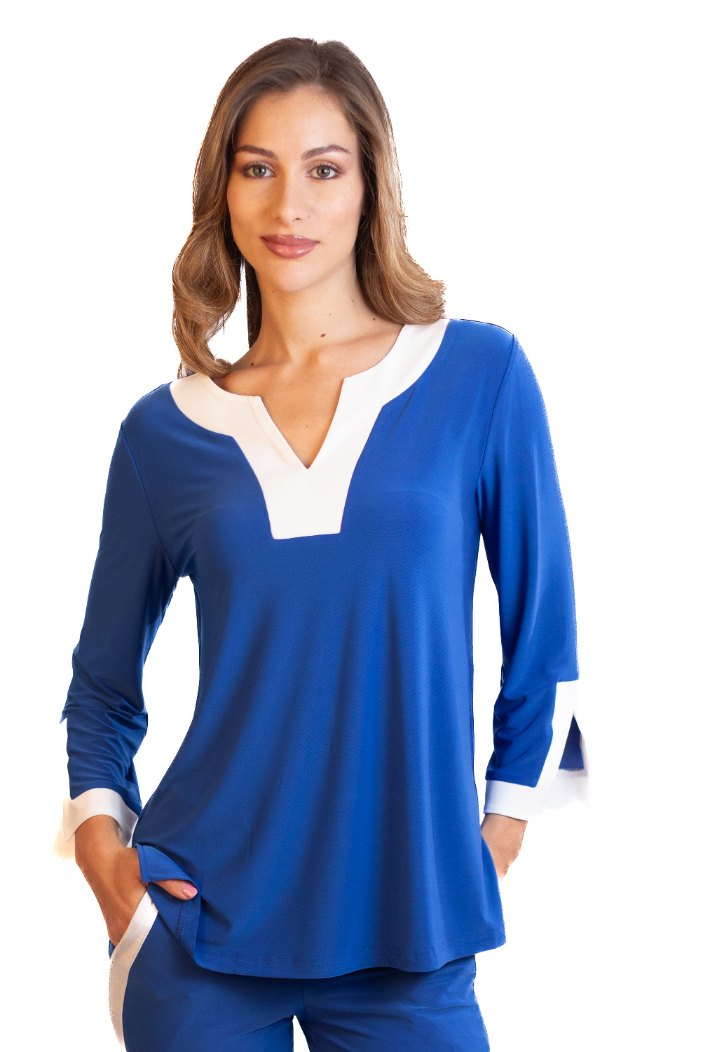 BC0284 - AL 15012 camiseta bicolor elegante 						