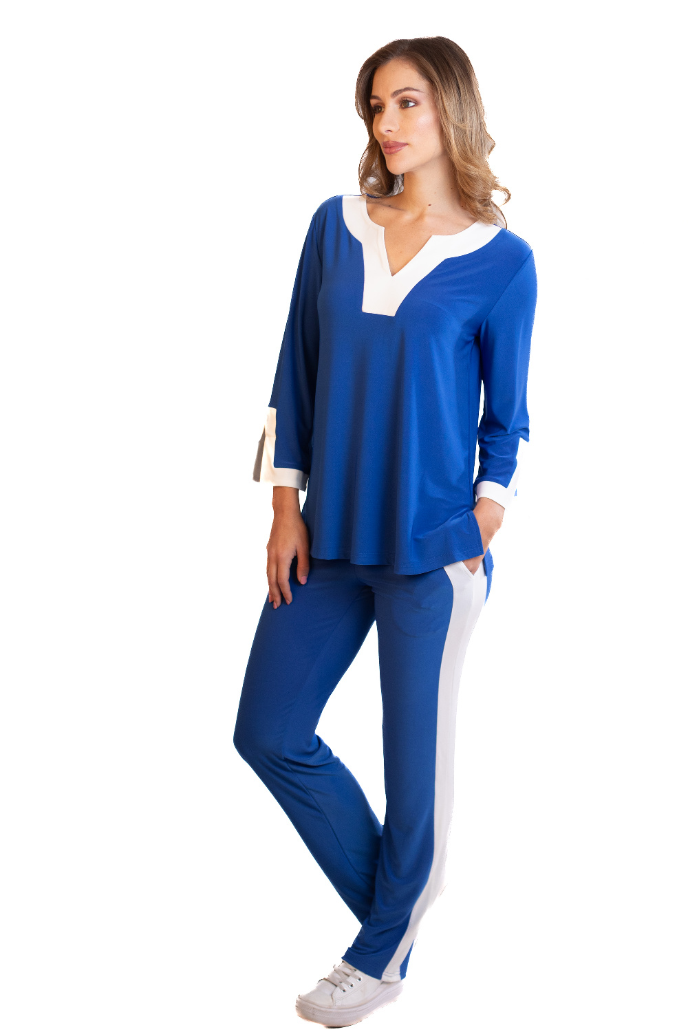 BC0284 - AL 15012 camiseta bicolor elegante 						
