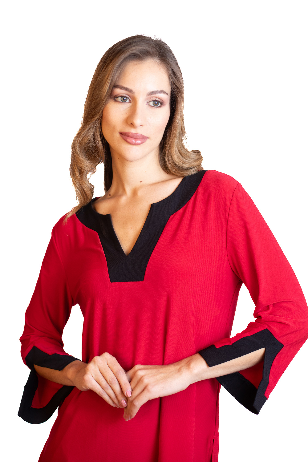 BC0284 - AL 15012 camiseta bicolor elegante 						