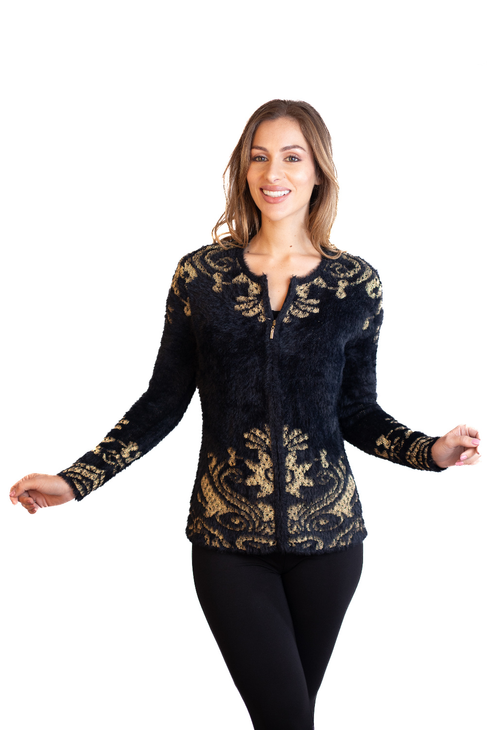 DJ0093 - AL 15511 Rebeca negra con dorado 