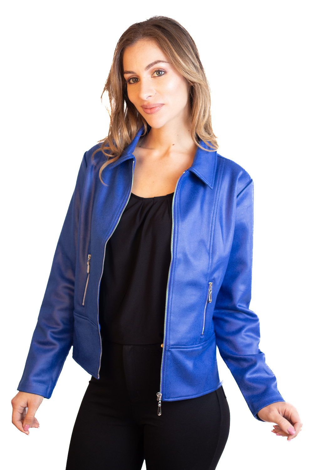 JC0081 - AL 14092 Chaqueta de faux piel elegante						